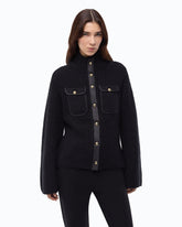 Cardigan côtelé avec poches - Noir | Pinko