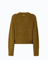 Pullover in Rippstrick mit Brusttasche - Grün | Pinko