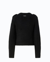 Sweter ściągaczowy z kieszonką - Czarny | Pinko