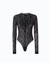 Floral stretch lace bodysuit - | Pinko