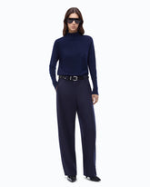 Weite Hose aus Jerseyflanell - Blau | Pinko