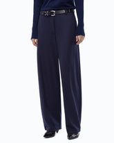 Weite Hose aus Jerseyflanell - Blau | Pinko