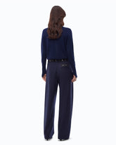 Weite Hose aus Jerseyflanell - Blau | Pinko