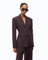 Slim-fit jacket in slub canvas - Red | Pinko