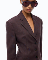 Slim-fit jacket in slub canvas - Red | Pinko