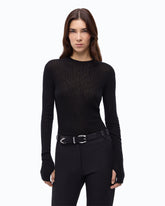 Pull léger côtelé - Noir | Pinko
