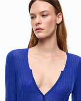 Ribbed cardigan with buttons - | Pinko