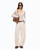 Cardigan a coste con bottoni - Bianco | Pinko