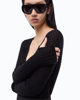 Gerippter Cardigan mit Knöpfen - Schwarz | Pinko