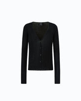 Gerippter Cardigan mit Knöpfen - Schwarz | Pinko