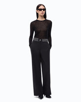 Pantaloni palazzo con vita gioiello - Nero | Pinko