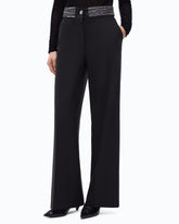 Pantaloni palazzo con vita gioiello - Nero | Pinko