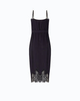 Midikleid mit Details aus Spitze - Dunkelblau | Pinko