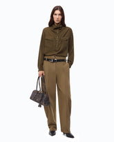 Blusa con tasche e bottoni - Verde Militare | Pinko