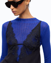 Top lingerie à dentelle - Bleu foncé | Pinko