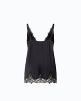 Slip-Top mit Spitze - Dunkelblau | Pinko