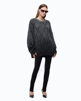 Pull à col bijou et micro-paillettes - Multicolore Gris-Noir | Pinko