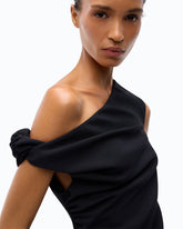 Slim-fit mini dress with draping - Black | Pinko