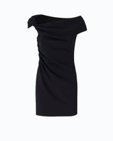 Slim-fit mini dress with draping - Black | Pinko