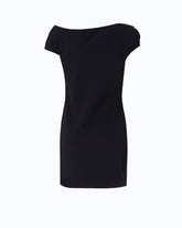 Slim-fit mini dress with draping - Black | Pinko