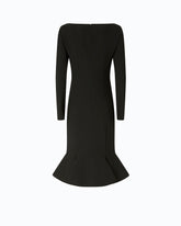 Eng anliegendes Midikleid mit Herzausschnitt und Rüschen - Schwarz | Pinko