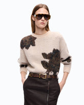 Pull en laine et alpaga à motif floral - Multicolore Vert-Noir | Pinko
