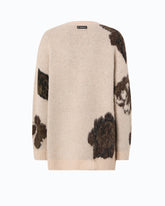 Maglione in misto lana e alpaca con motivo floreale - | Pinko