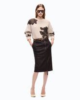 Pull en laine et alpaga à motif floral - Multicolore Vert-Noir | Pinko