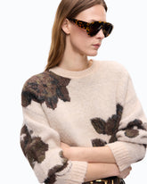 Pull en laine et alpaga à motif floral - Multicolore Vert-Noir | Pinko
