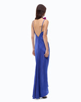 Robe nuisette longue en satin - Bleu | Pinko