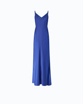 Robe nuisette longue en satin - Bleu | Pinko