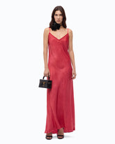 Robe nuisette longue en satin - Rouge | Pinko