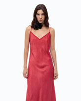 Robe nuisette longue en satin - Rouge | Pinko