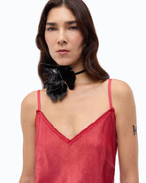 Robe nuisette longue en satin - Rouge | Pinko