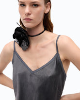 Long slip dress in satin - | Pinko