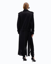 Coat in wool-blend cloth with fringing - | Pinko