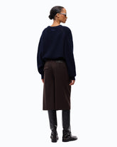 Pull en laine côtelée - Bleu foncé | Pinko