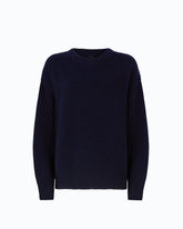 Pull en laine côtelée - Bleu foncé | Pinko