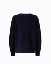Pull en laine côtelée - Bleu foncé | Pinko