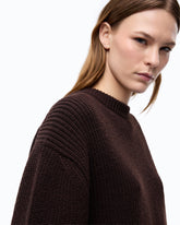 Pull en laine côtelée - Marron | Pinko