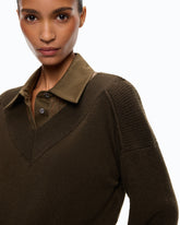 Cropped-Pullover aus Wolle mit Ballonärmeln - | Pinko
