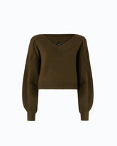 Cropped-Pullover aus Wolle mit Ballonärmeln - | Pinko