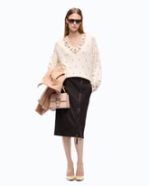 Pullover aus Wolle und Kaschmir mit Schmuckapplikationen - | Pinko
