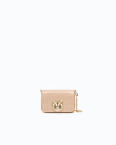 PINKO Galleria Micro Love Bag Click hand-held clutch in crocodile-print leather with jewel buckle - Green | Pinko