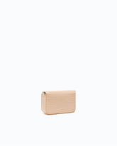 PINKO Galleria Micro Love Bag Click hand-held clutch in crocodile-print leather with jewel buckle - Green | Pinko