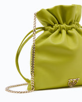 PINKO Galleria Micro Love Bag Click hand-held clutch in crocodile-print leather with jewel buckle - | Pinko