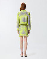 Mini-jupe en natté et maille effrangée - | Pinko