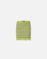 Mini skirt in basketweave and frayed knit - | Pinko