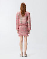 Mini skirt in basketweave and frayed knit - | Pinko