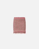 Mini-jupe en natté et maille effrangée - | Pinko